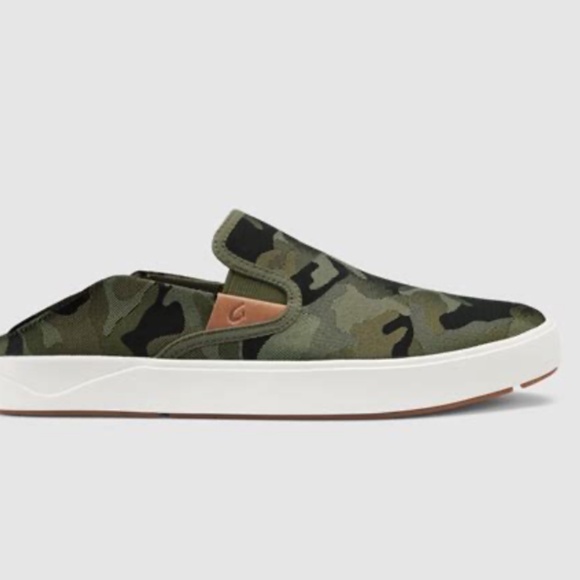 OluKai Lae'ahi Pa'i Husk/ Ke au Green Camo Slip On Shoes Size 12 NWT - Picture 2 of 8